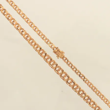 Collier doserad Bismarck, längd 44,5cm, bredd 3,8-6,1mm, Hallberg Guldvarufabrik Ab Curt Köping 1966, 18K  Vikt: 15,8 g