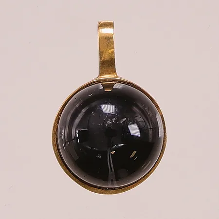 Hänge, 21x12mm, svart sten, 18K 2,8g.