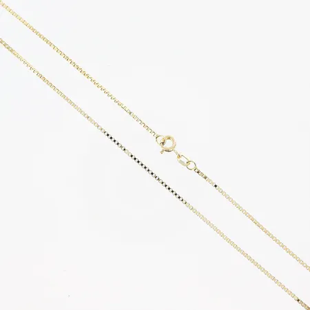 Kedja, Venezia, 45,5cm, bredd 1mm, GHA, 18K.  Vikt: 5 g