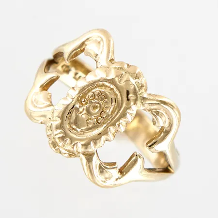 Ring, stl 18¼, bredd 14mm, 14K Vikt: 4,8 g