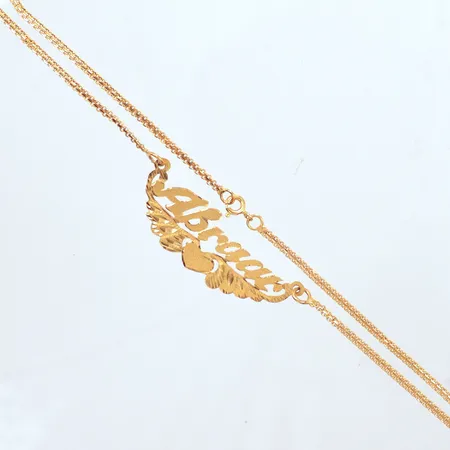 Collier, längd 43cm, bredd 16,0mm, namn, 21K Vikt: 7,5 g