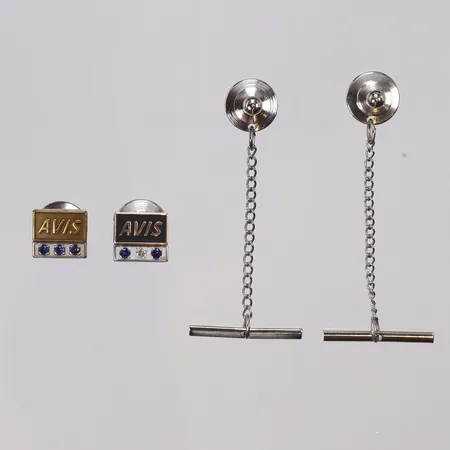 2st Pins"Avis" tvåfärgade endast överdel i guld, ej baksida eller nål 10K bruttovikt 11,7g (utan baksidor 3,1g) 