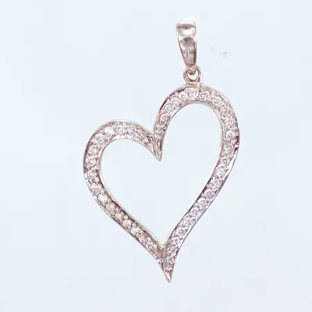 Hänge hjärta vitguld, diamanter 39st totalt 0,27ct enligt gravyr, längd 3,5cm, bredd 20,9mm, Guldfynd, 18K Vikt: 2,5 g
