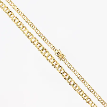 Collier, doserad Bismarck, 41,5cm, bredd 3,5-6,5mm, GHA, 18K.  Vikt: 15,6 g