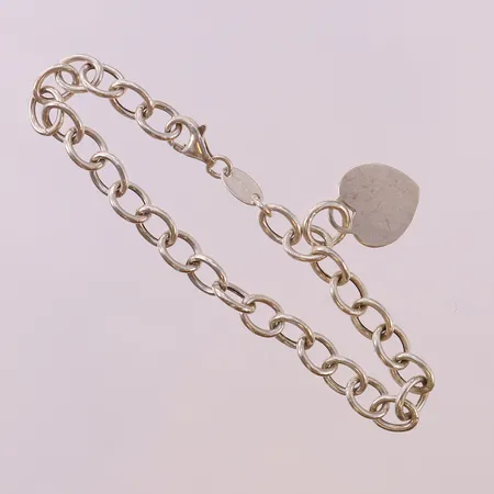 Armband med hjärta, ca 19cm, bredd 6,5-25mm, GHA. 925/1000 silver Vikt: 7,1 g