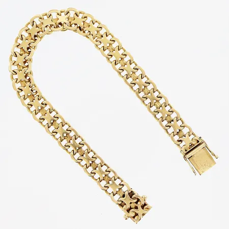 Armband, X-länk, 19cm, bredd 9,5mm, 18K.  Vikt: 25,6 g