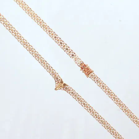 Collier X-länk, längd 45cm, bredd 5,3mm, år 1984, 18K Vikt: 14,2 g