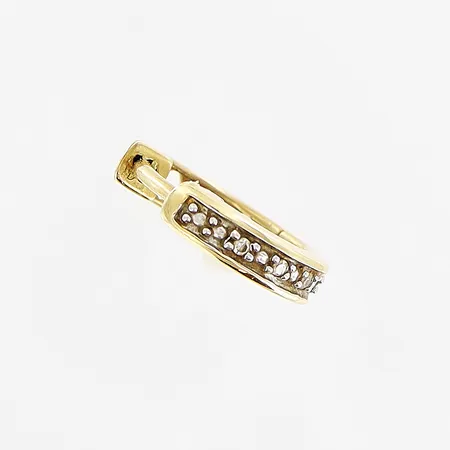 Udda örhänge, creol, vita stenar, Ø12mm, 18K. Vikt: 1,1 g