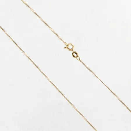 Kedja, Pansar, 40,5cm, bredd 1mm, skeva länkar, 18K.  Vikt: 1,6 g