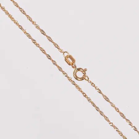 Kedja, Singapore, längd 37cm, bredd 1,2mm, Guldfynd, 18K Vikt: 1,2 g