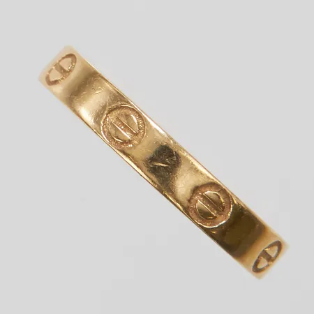 Ring, mönsterdekor, stl 17¾, bredd 3mm, ej märkesdesign, 18K Vikt: 2 g