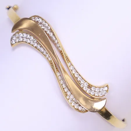 Armband med vita stenar, defekt saknar sten/buckligt, 18K Vikt: 9,8 g