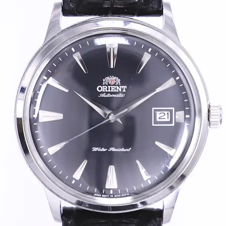 Herrur Orient Bambino V3, Ø41mm, automat, datum, ref AC00-C0-A, serienummer B910764, bruksslitage, läderband, inga övriga tillbehör