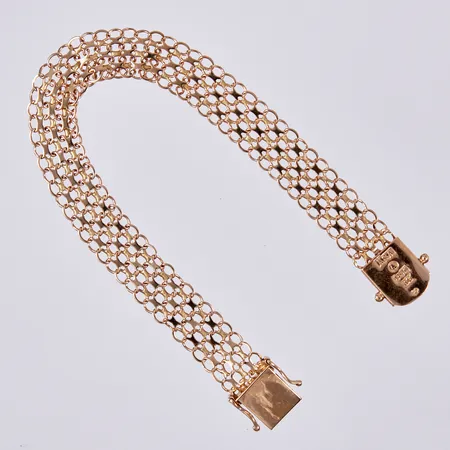 Armband X-länk, längd ca 18,3cm, bredd ca 10mm, Ädelsmycken Aktiebolag år 1967, 18K  Vikt: 10,4 g