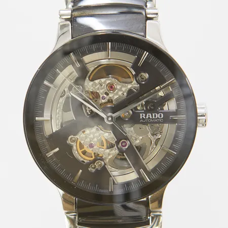 Herrur, RADO Centrix Automatic Open Heart, stål, automatisk, Ø38mm, snr: 15378544, ref: 734.0178.3, safirglas, glasbaksida, stål/keramisk läk, dubbelviklås, inga tillbehör. 