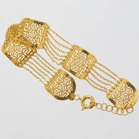 Armband, längd ca 17,5-19,5cm, bredd 13-16,5mm, mindre bucklig, 21K Vikt: 7,9 g
