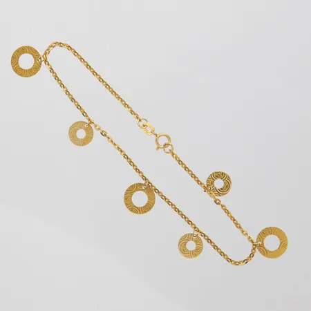 Armband, längd ca 19,5cm, bredd 1,5-12mm, bruksslitage, 18K Vikt: 3,1 g