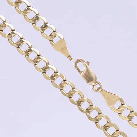 Halskedja pansar, 51cm, bredd 5mm, GHA, ihålig, repig, 18K Vikt: 13 g