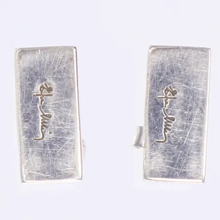 Ett par örhängen, Bricks, Efva Attling, 13x6mm, i originalkartong, bruksslitage, repiga, silver 925/1000 Vikt: 2,6 g
