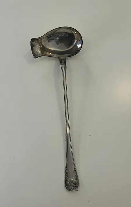Soppslev, Gammal Fransk, längd 36cm, bredd 12cm, år 1907, Ferm G A, silver 800/1000 Vikt: 215,5 g
