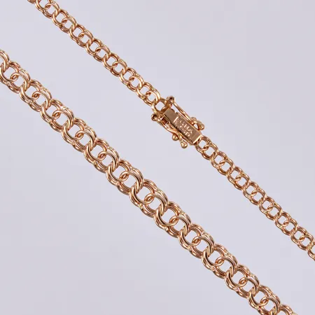 Collier doserad Bismarck, längd ca 42cm, bredd ca 3-5mm, GHA, 18K  Vikt: 10,3 g