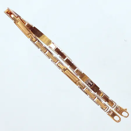 Armband gul/vitguld, 20,5cm, bredd: 4mm, 18K Vikt: 9,4 g