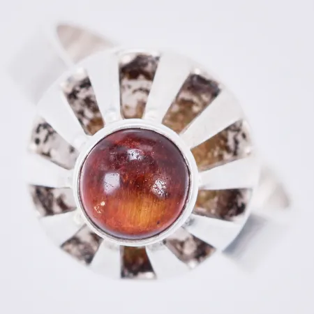 Ring med Tigeröga, stl ca 15¾, bredd ca 6-12mm, Alton Guldvaru Ab Falköping år 1967, silver 830/1000 Vikt: 4,1 g
