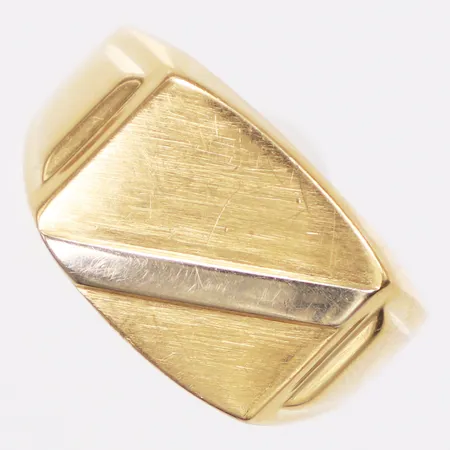Klackring, vitguldsdetalj, Guldfynd, stl 18¼, bredd 4-12mm, 18K Vikt: 3,7 g