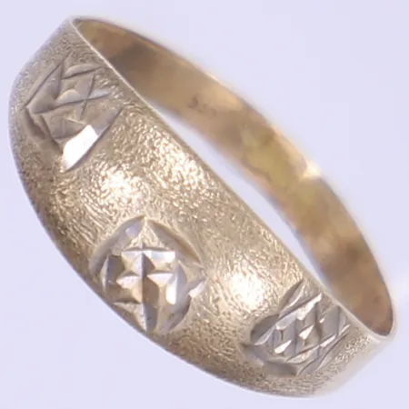 Ring, stl 18½, bredd 2-7mm, bucklig, 18K Vikt: 1 g
