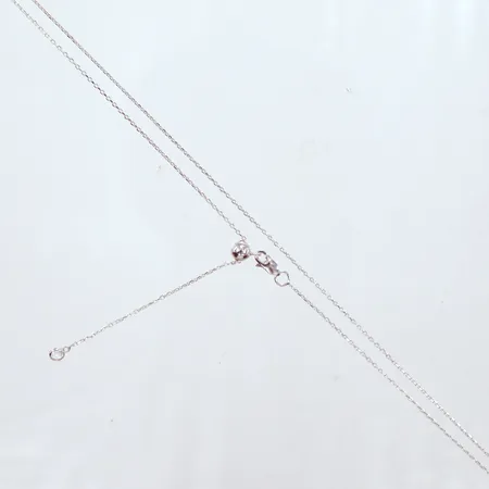 Kedja 44cm, vitguld, bredd: 1mm, vit sten vid lås, 14K Vikt: 2 g