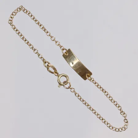 Armband med platta, defekt 14K Vikt: 1,6 g