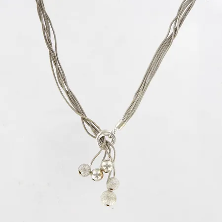 Collier, 42,5cm, vit metall. 