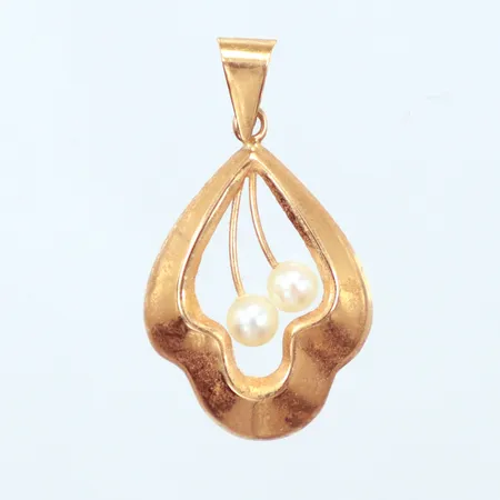 Hänge, pärlor Ø4mm, längd 33mm, bredd 17,9mm, 18K Vikt: 1,5 g