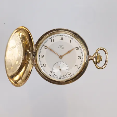 Fickur Arco 14K Ø50mm, Savonett boett nr 188747/7572, manuell uppdragning, innerboett i metall, omkring 1900-talets mitt, bruttovikt 73,9g