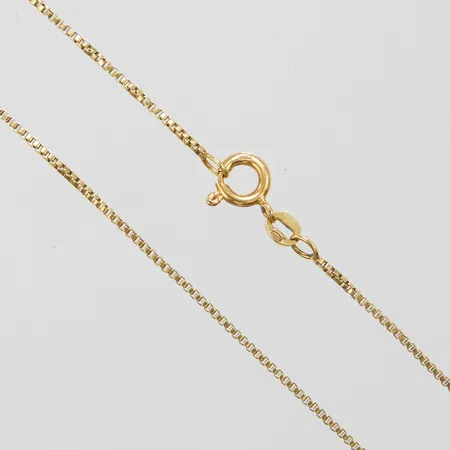 Kedja Venezia, längd ca 47,5cm, bredd 1mm, lås i 18K, mindre ojämnheter, 14K Vikt: 3,3 g