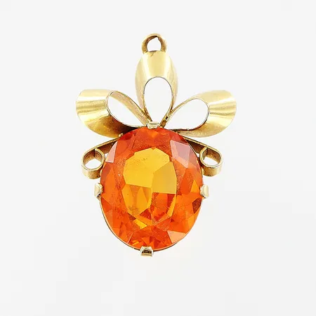 Hänge 22x15mm, orange sten, ögla saknas, bruttovikt 2,7g, 18K 