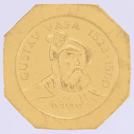 Medalj, Gustav Vasa 1523-1560, tillv. Sporrong 1978, i plastficka, 23K (24K) Vikt: 25,1 g