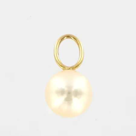 Hänge, pärla Ø6mm, 18K. Bruttovikten: 0,4gram.   Vikt: 0,4 g