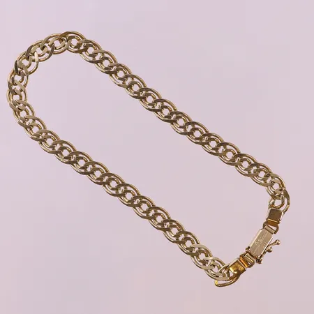 Armband, ca 22,5cm, bredd 6mm, glapp i låsåtta. 14K Vikt: 10,9 g