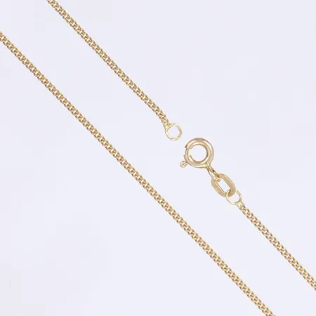 Halskedja pansar, 45,5cm, bredd 1mm, smärre slitage, 18K Vikt: 2,7 g