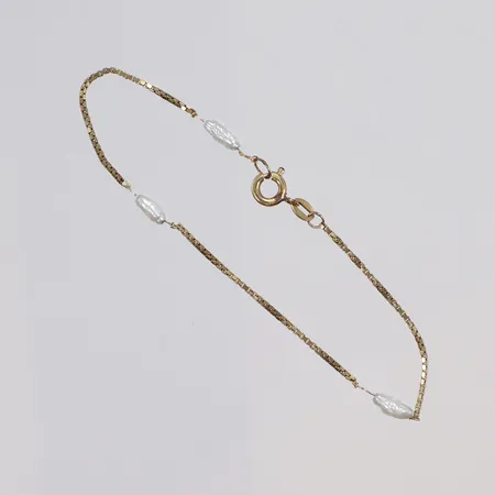 Armband Venezia 16cm bredd 1-2mm, med odlade sötvattenpärlor, små defekter 8K Vikt: 1 g