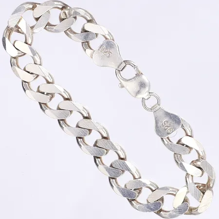Armband pansar, 20cm, bredd 11mm, bruksslitage, silver 925/1000 Vikt: 32,3 g