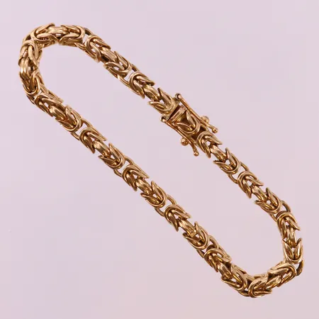 Armband Kejsar, längd 19,5cm, bredd 5,5mm, 18K.  Vikt: 31,6 g