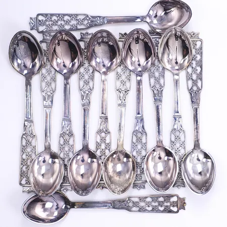 12 teskedar, modell Princess, 12cm, silver 830/1000 Vikt: 164,6 g