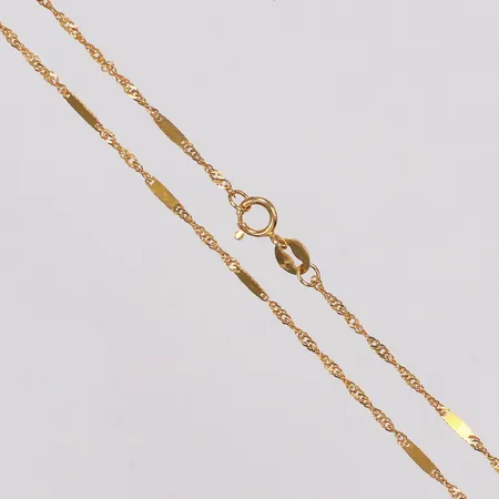Kedja, tvinnad, längd 40cm, bredd 1,2mm, 21K Vikt: 1,3 g