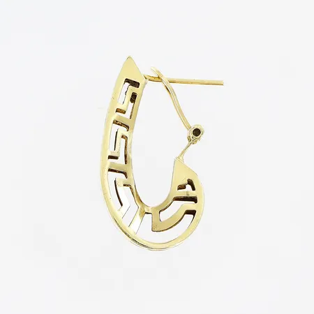 Enstaka örhänge, 43x12mm, skevheter, 14K.  Vikt: 3,5 g