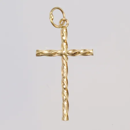 Hänge kors, tvinnat 13x27mm inklusive hängöglan, 18K Vikt: 0,4 g