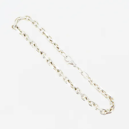 Armband Ankar 21,5cm, bredd 4mm, GHA, silver 925/1000. Vikt: 12,5 g