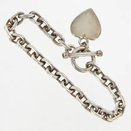 Armband ankar med berlock, 19cm, bredd 7mm, silver  Vikt: 28,7 g