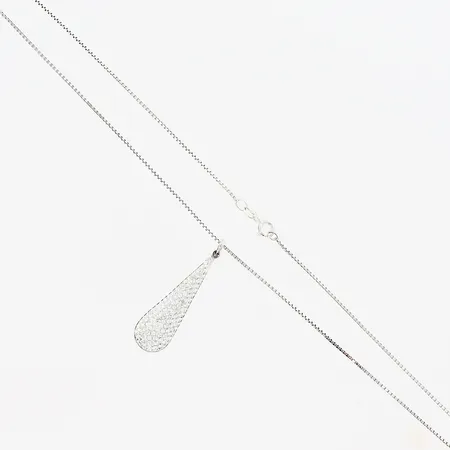 Kedja Venezia 71,5cm, bredd 1mm, hänge 45x11mm, strasstenar i konstmassa, GHA, silver 925/1000. Vikt: 8,9 g